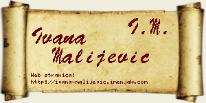 Ivana Malijević vizit kartica